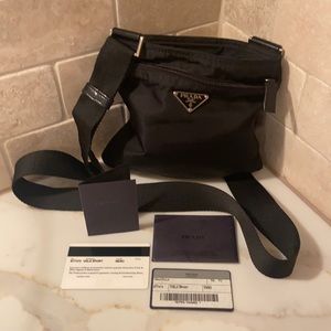 Prada Small Vela Nylon Cross Body Bag